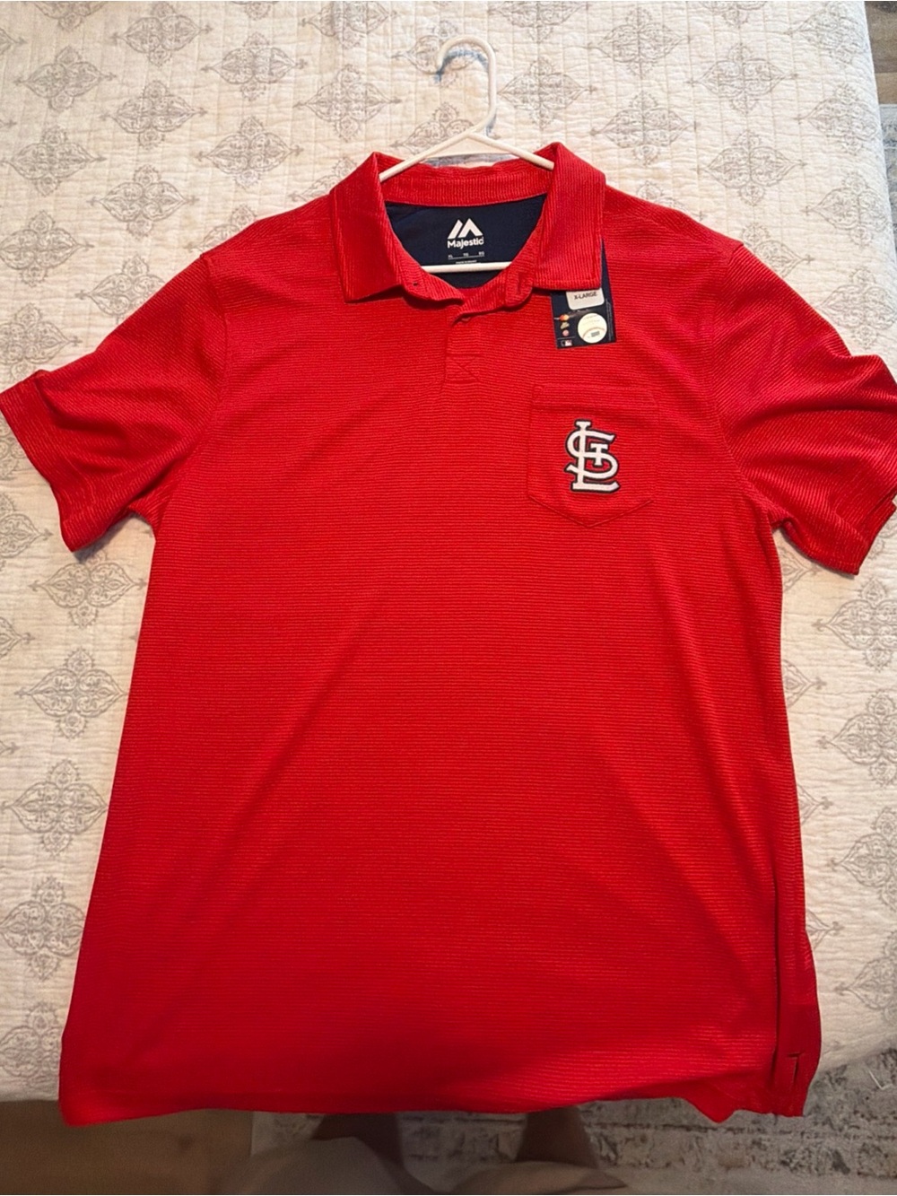 Majestic Men's Red St. Louis Cardinals Polo XL